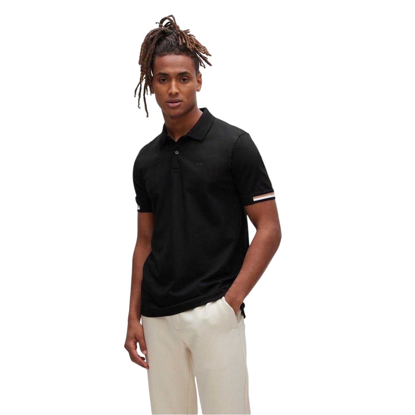 Black - Side - Boss Mens Parlay 147 Polo Shirt