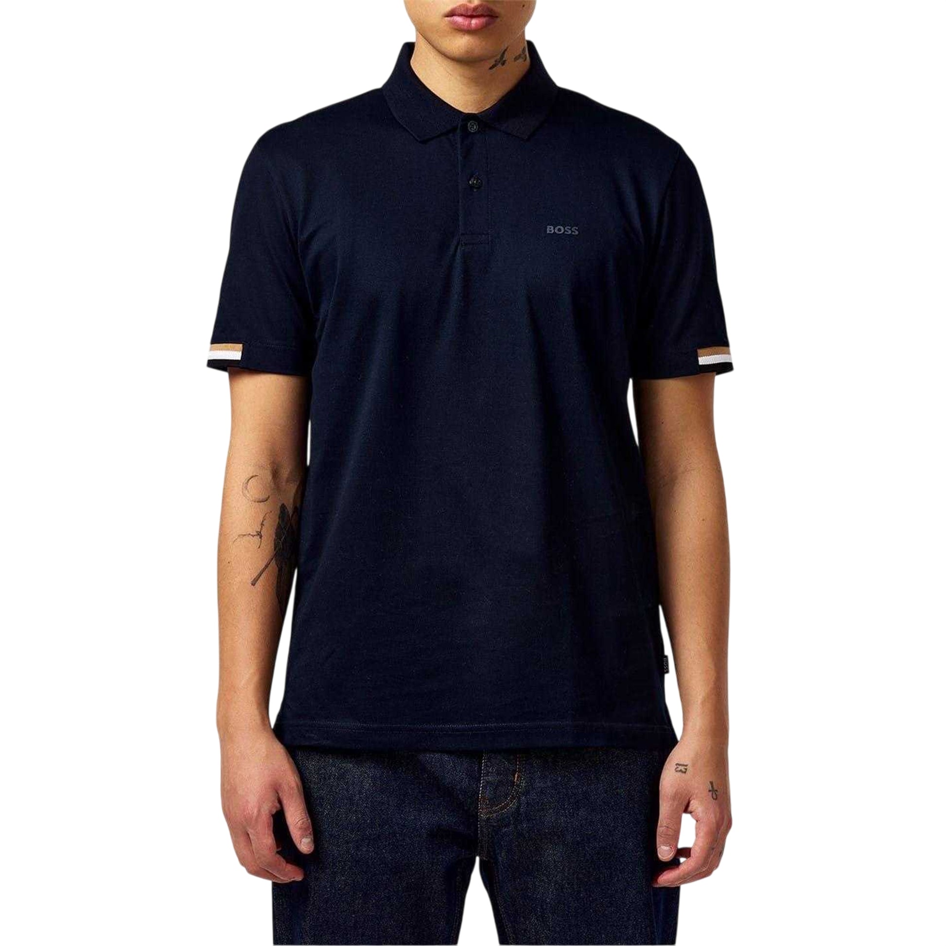 Dark Blue - Side - Boss Mens Parlay 147 Polo Shirt