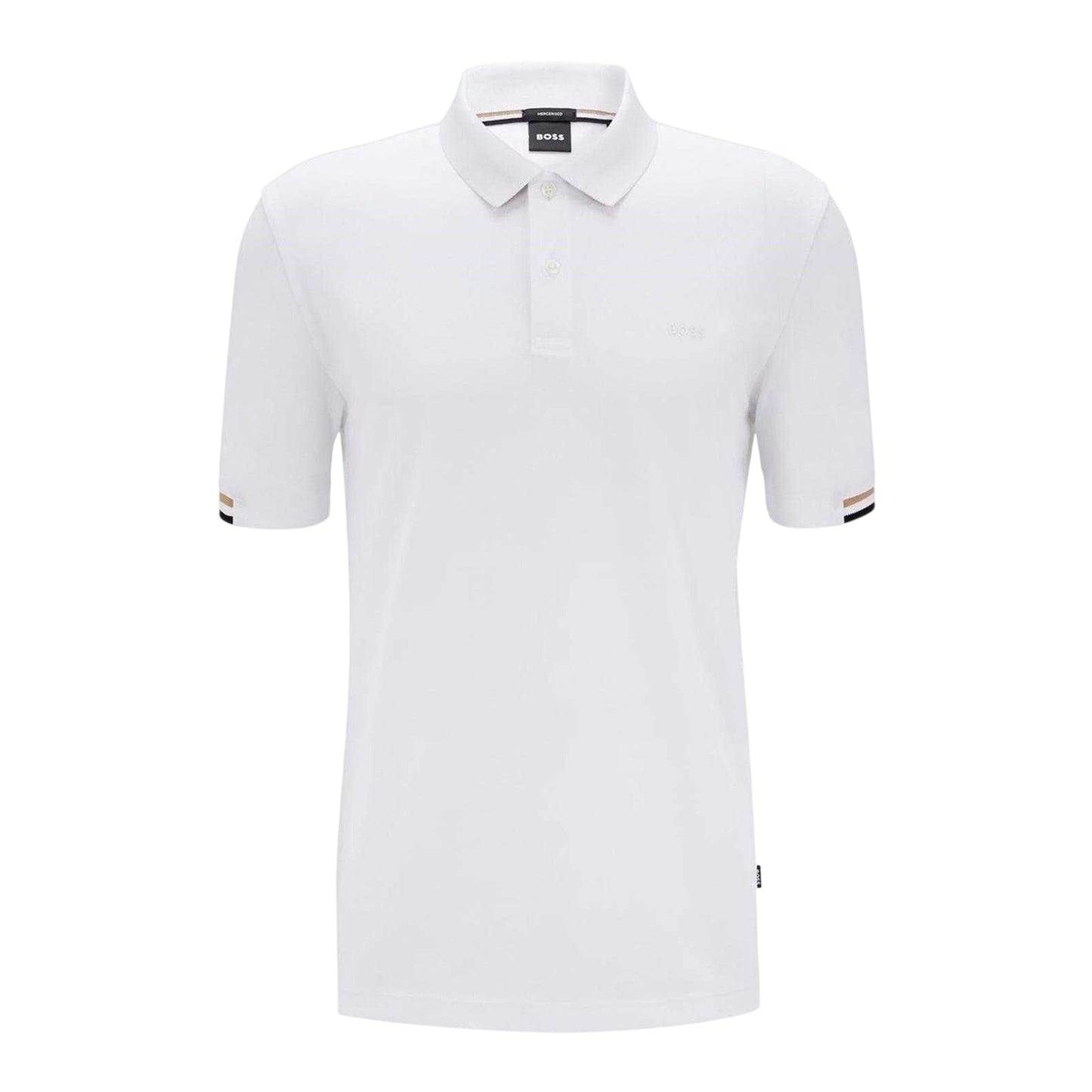 White - Front - Boss Mens Parlay 147 Polo Shirt