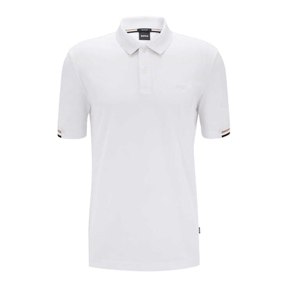 White - Front - Boss Mens Parlay 147 Polo Shirt
