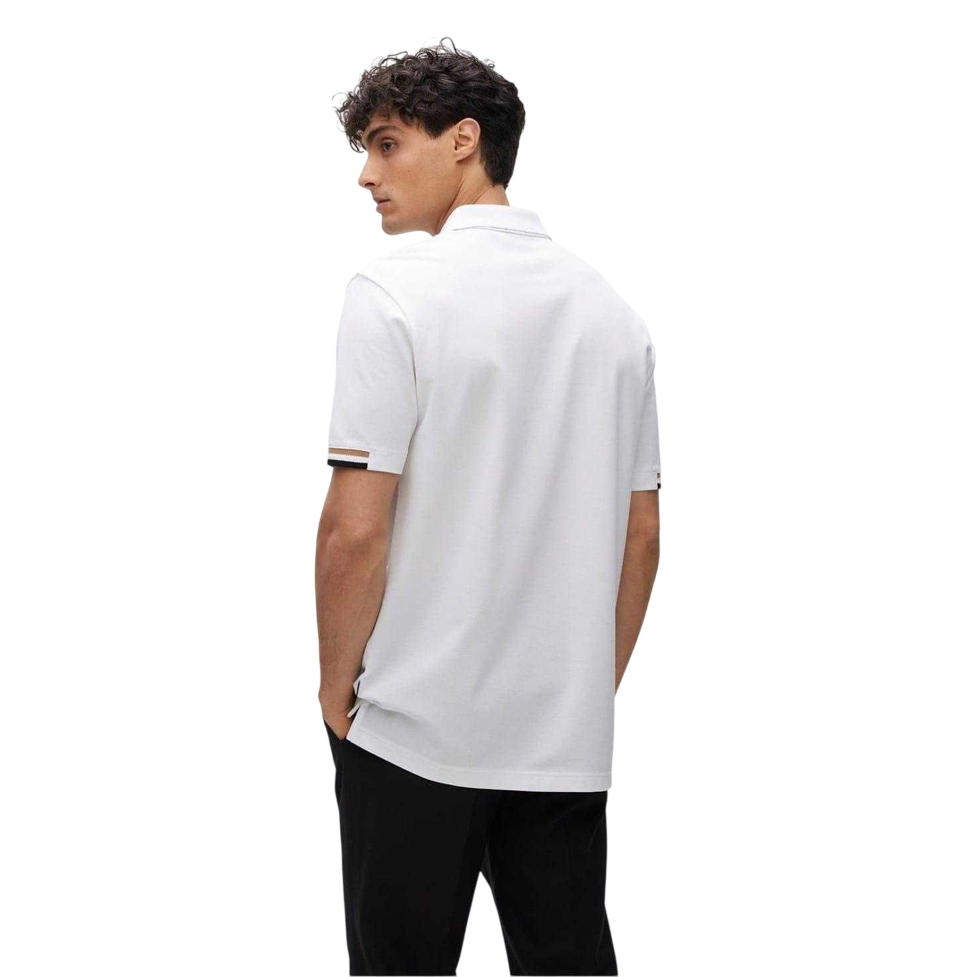 White - Back - Boss Mens Parlay 147 Polo Shirt