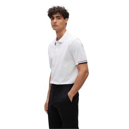 White - Side - Boss Mens Parlay 147 Polo Shirt