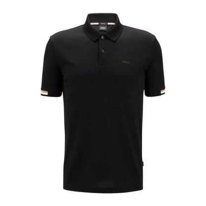 Black - Front - Boss Mens Parlay 147 Polo Shirt