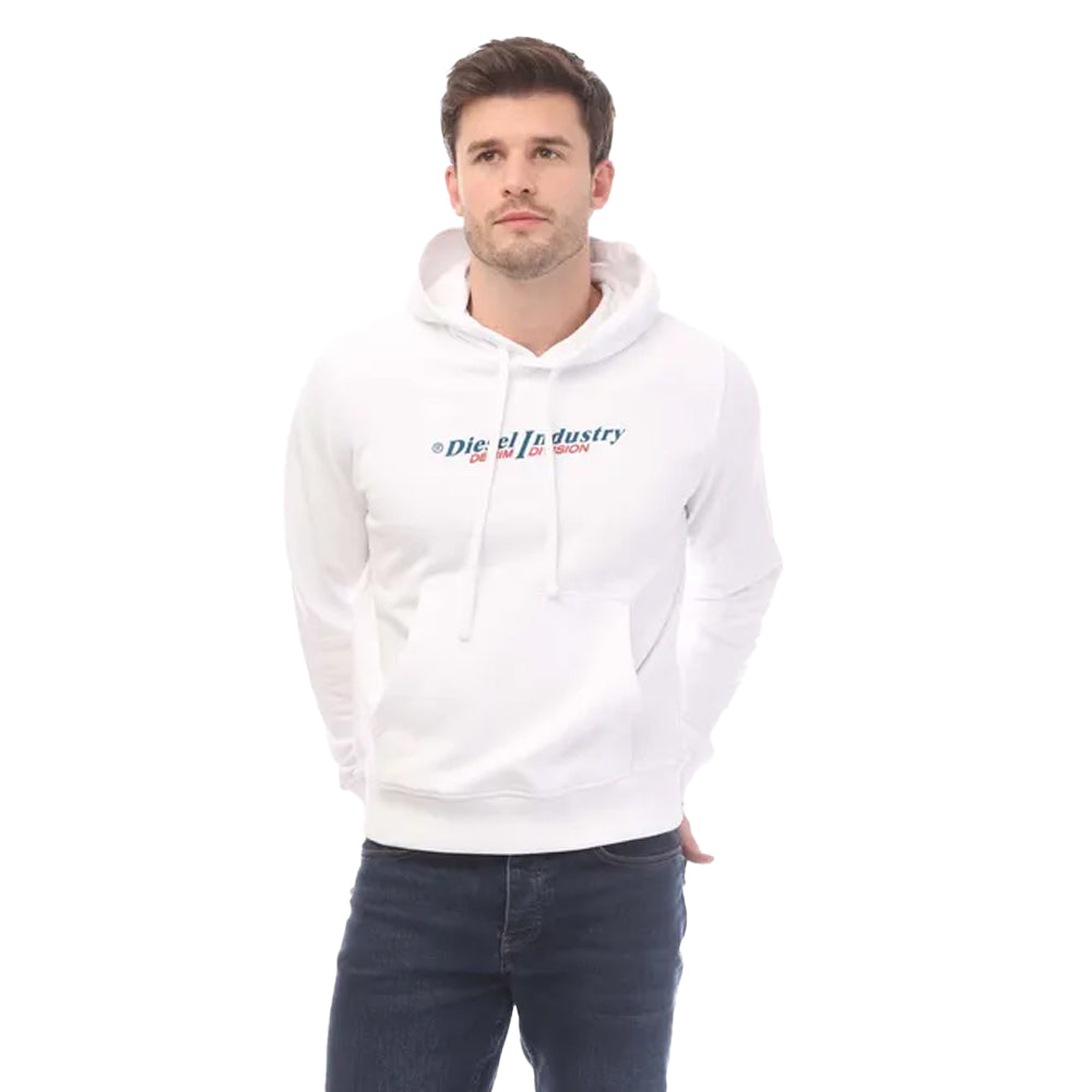 White - Front - Diesel Mens S-Ginn Hoodie