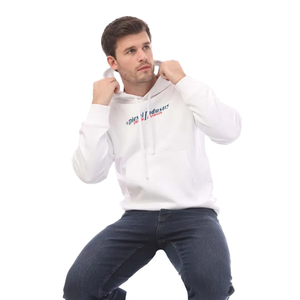 White - Side - Diesel Mens S-Ginn Hoodie