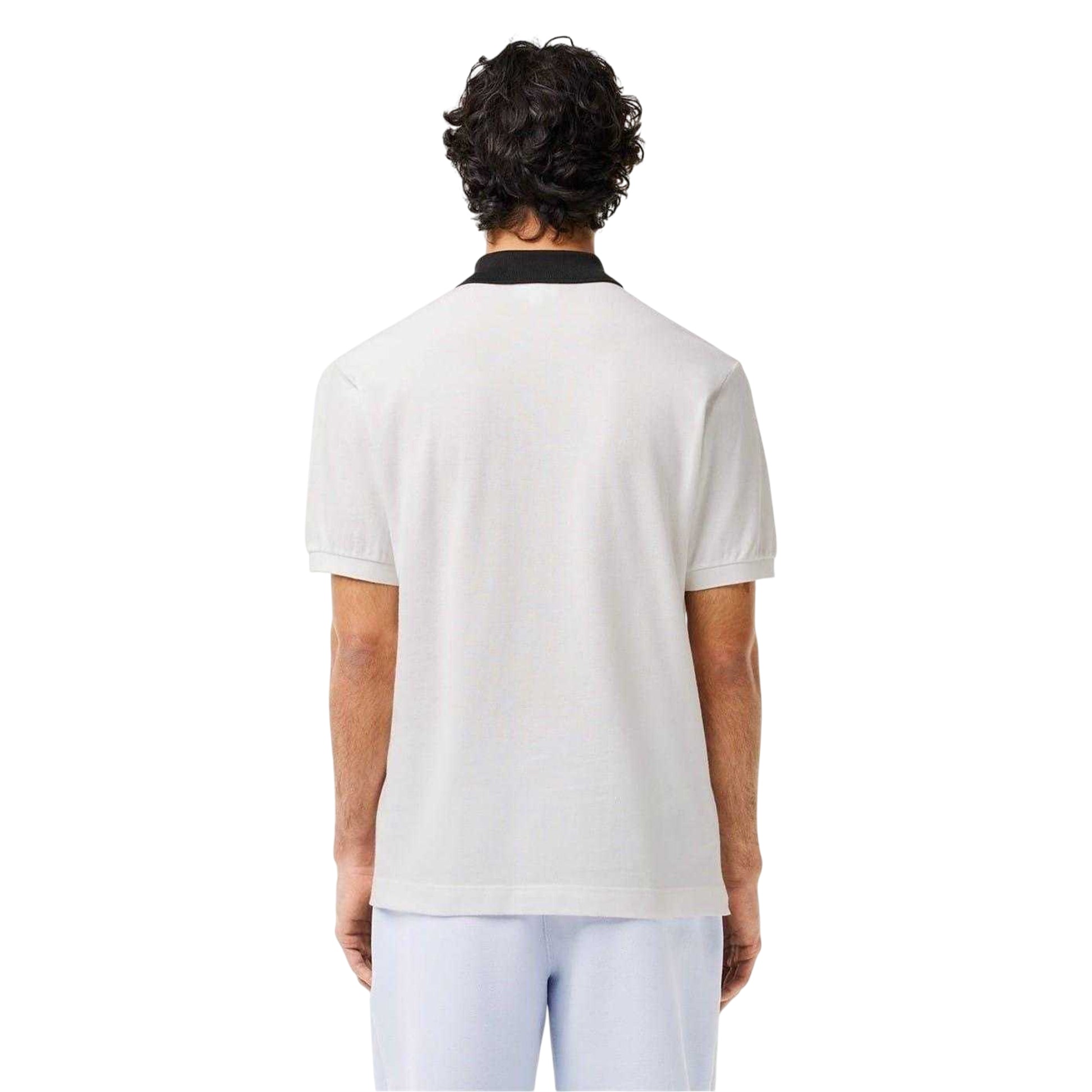 White-Black - Back - Lacoste Mens Heritage Polo Shirt