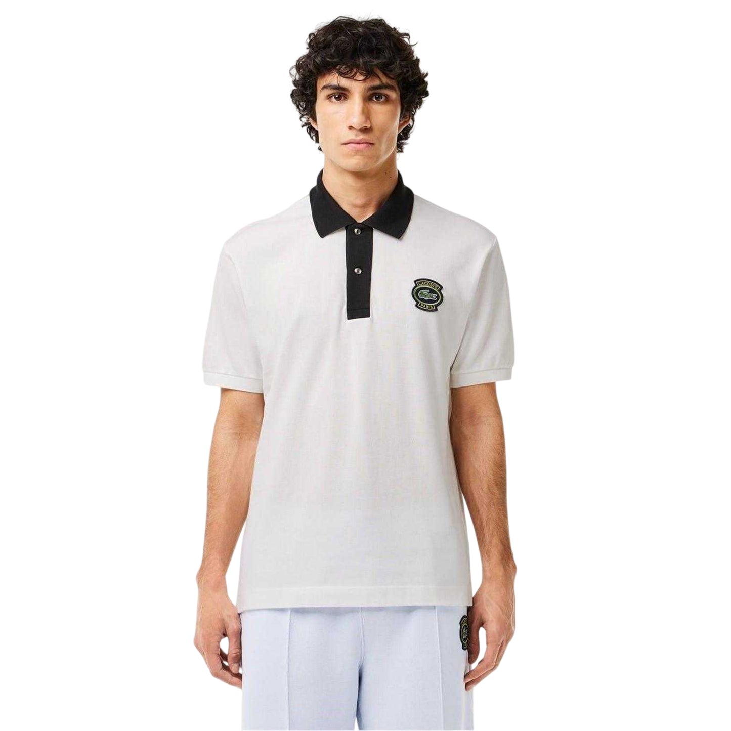 White-Black - Side - Lacoste Mens Heritage Polo Shirt