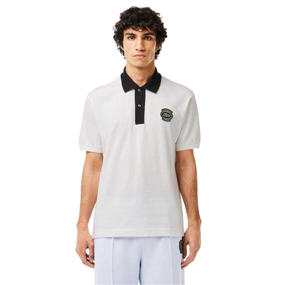 White-Black - Side - Lacoste Mens Heritage Polo Shirt