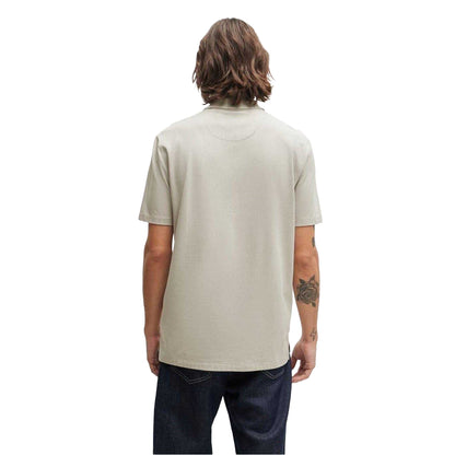 Pastel Grey - Back - Hugo Boss Mens Fabric Polo Shirt