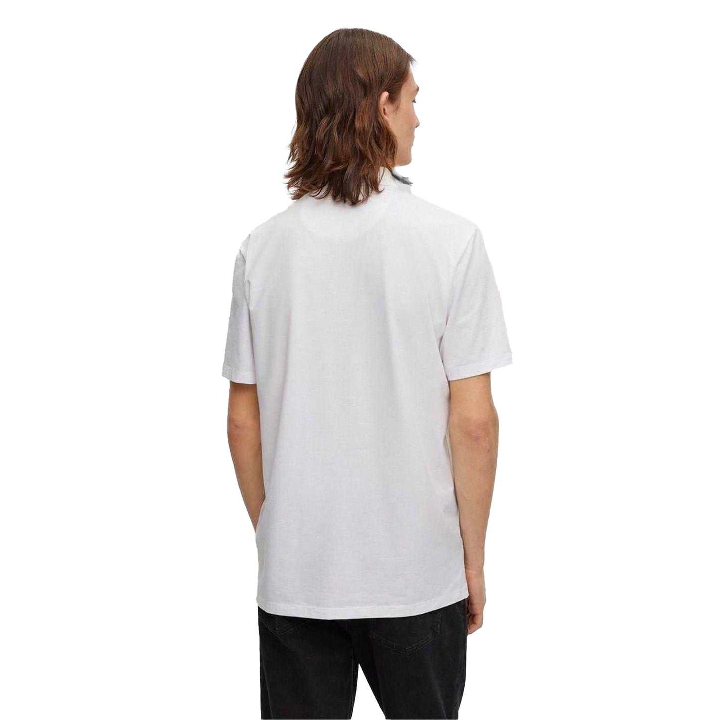White - Back - Hugo Boss Mens Fabric Polo Shirt