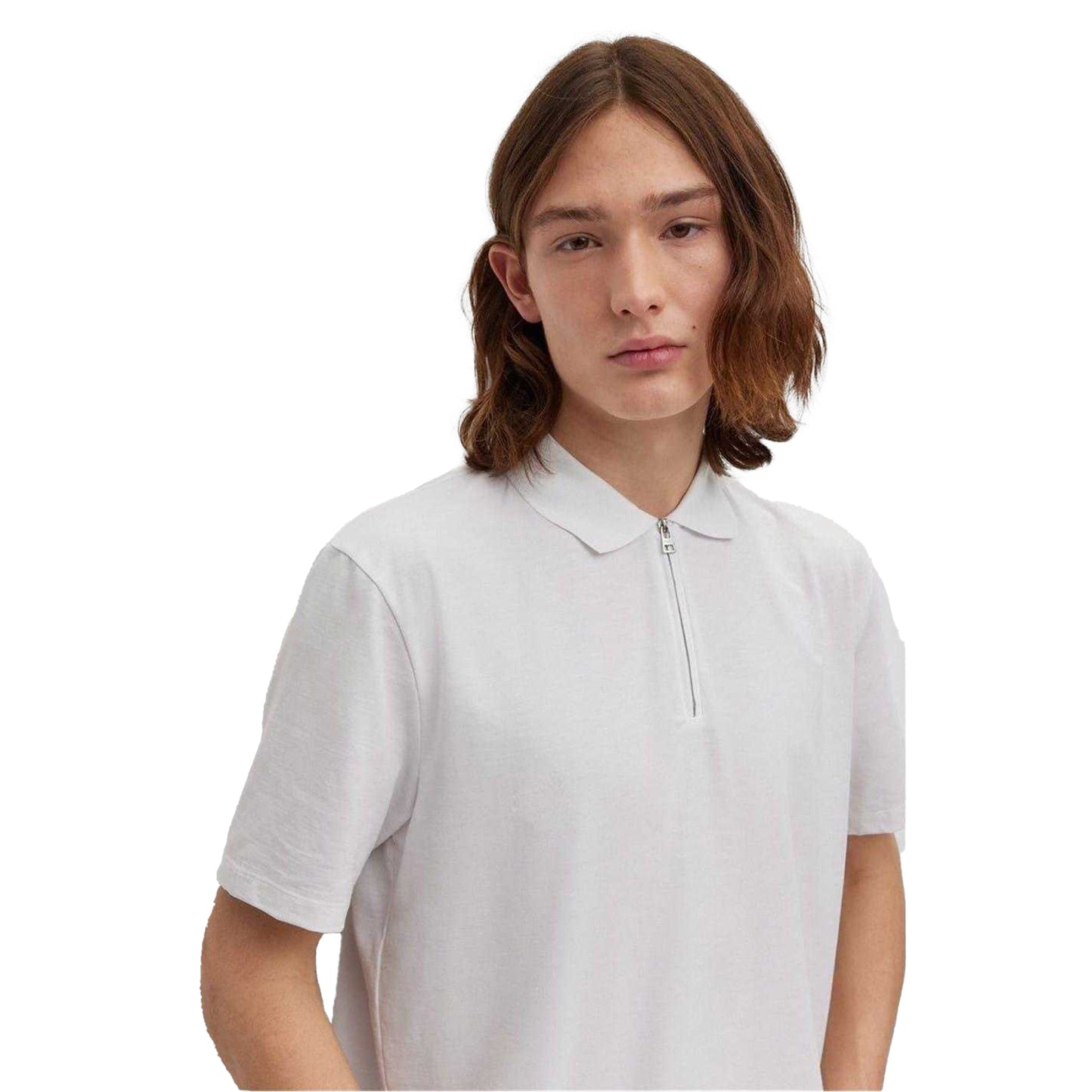 White - Lifestyle - Hugo Boss Mens Fabric Polo Shirt