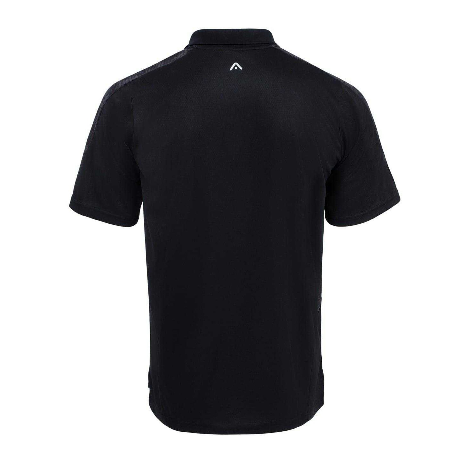 Black - Back - KooGa Mens Vortec Rugby Polo Shirt
