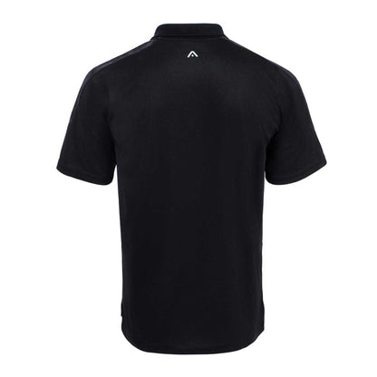 Black - Back - KooGa Mens Vortec Rugby Polo Shirt