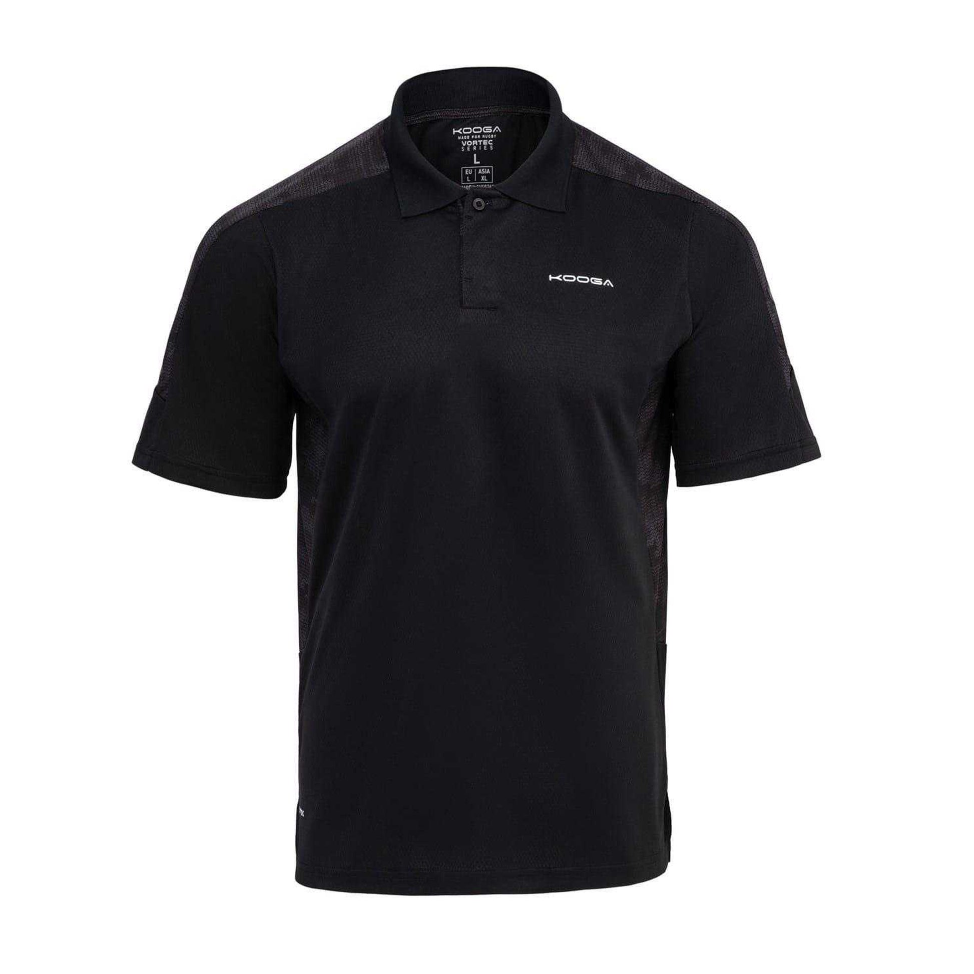 Black - Front - KooGa Mens Vortec Rugby Polo Shirt
