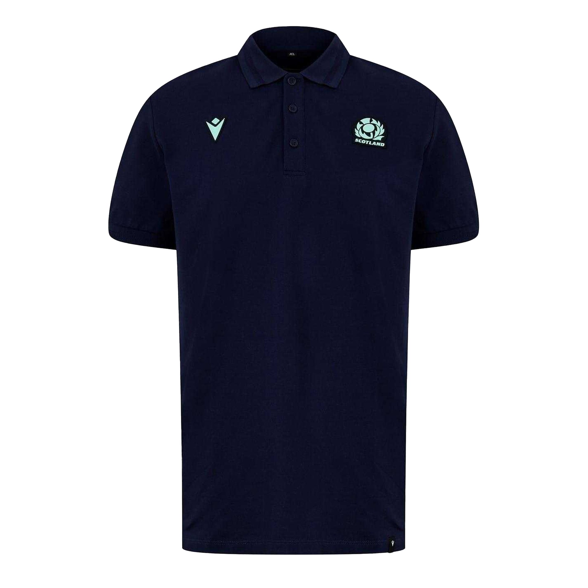 Navy - Front - Scotland RU Unisex Adult 2024 Polo Shirt