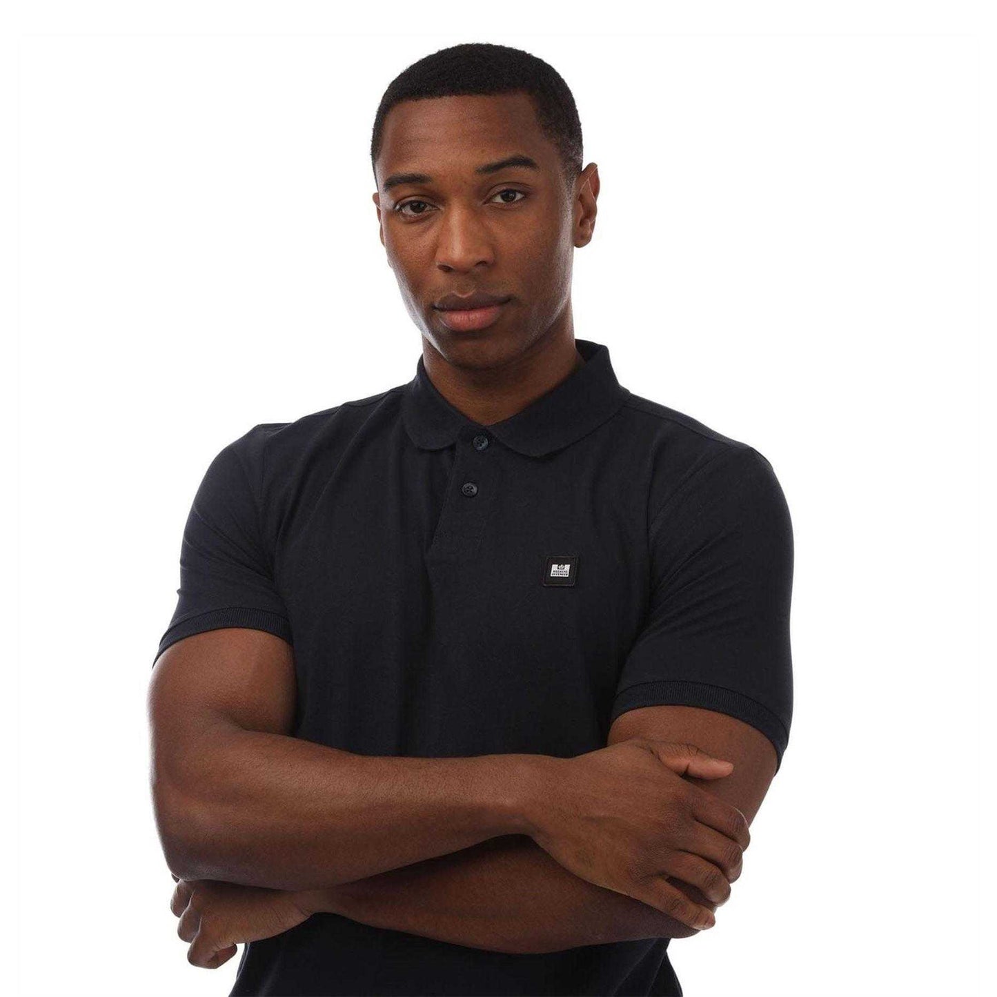 Navy - Side - Weekend Offender Mens Barnum Cotton Polo Shirt