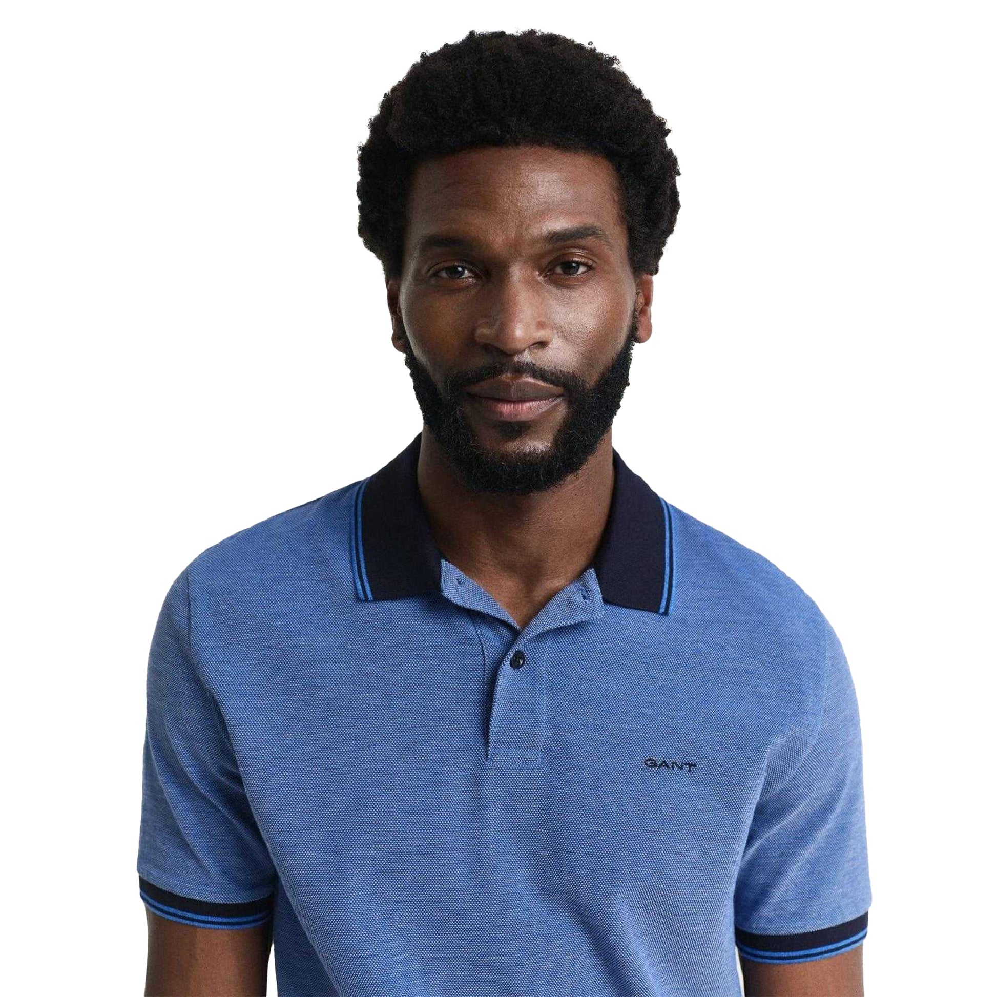 Blue - Lifestyle - Gant Mens Cotton Polo Shirt