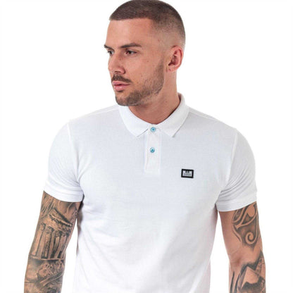 White - Back - Weekend Offender Mens Barnum Cotton Polo Shirt