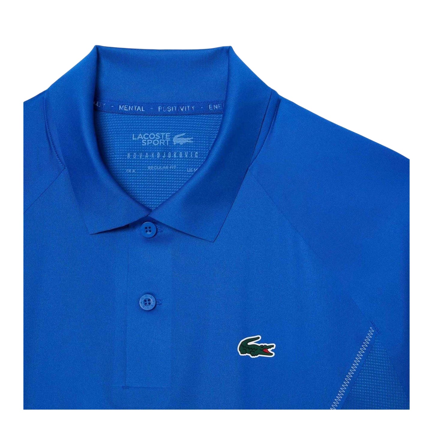 Blue - Side - Lacoste Mens Tennis x Novak Djokovic Regular Polo Shirt