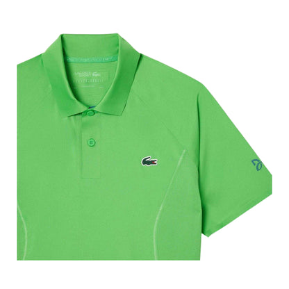 Green - Side - Lacoste Mens Tennis x Novak Djokovic Regular Polo Shirt