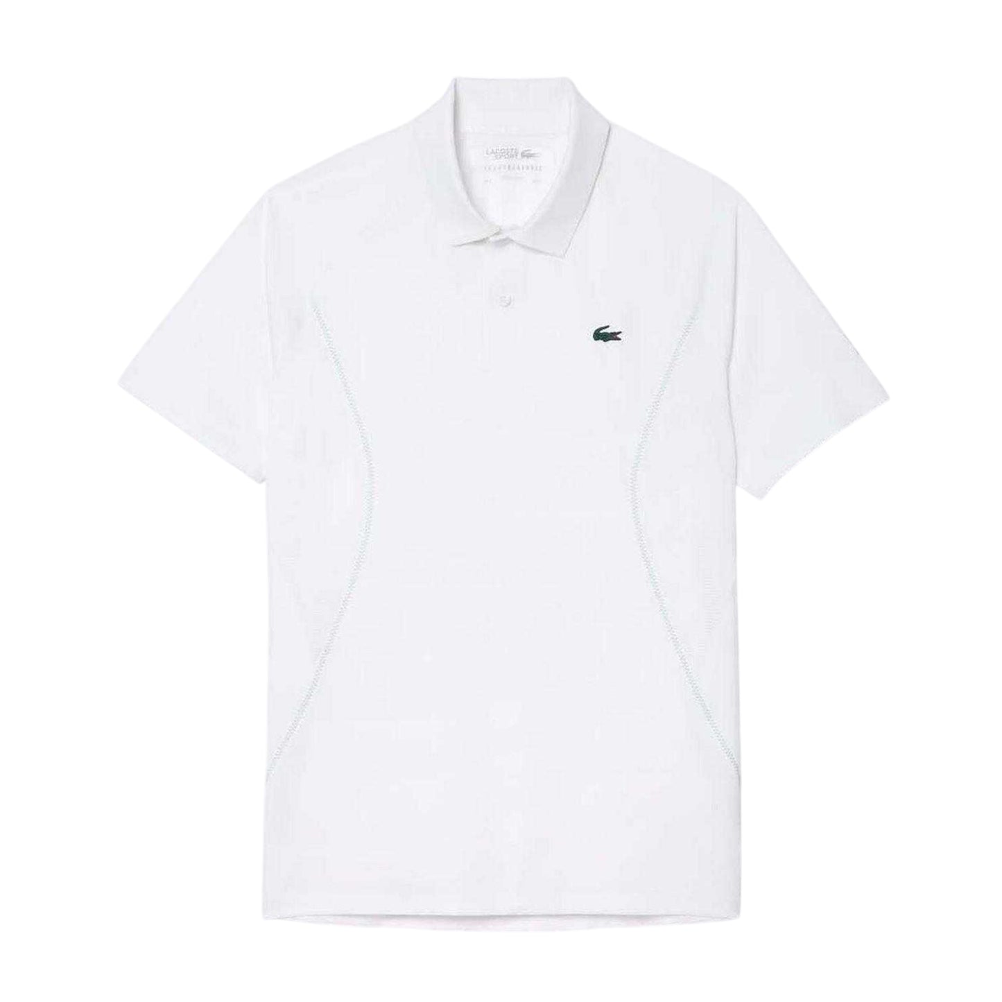 White - Front - Lacoste Mens Tennis x Novak Djokovic Regular Polo Shirt