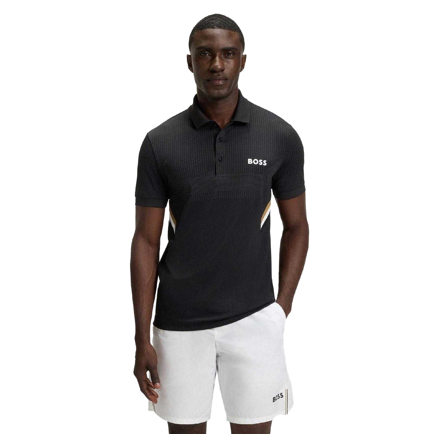 Black - Side - Boss Mens Slim Polo Shirt