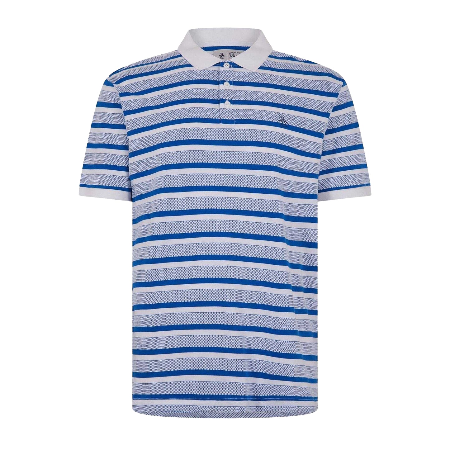 White - Front - Original Penguin Mens Striped Polo Shirt