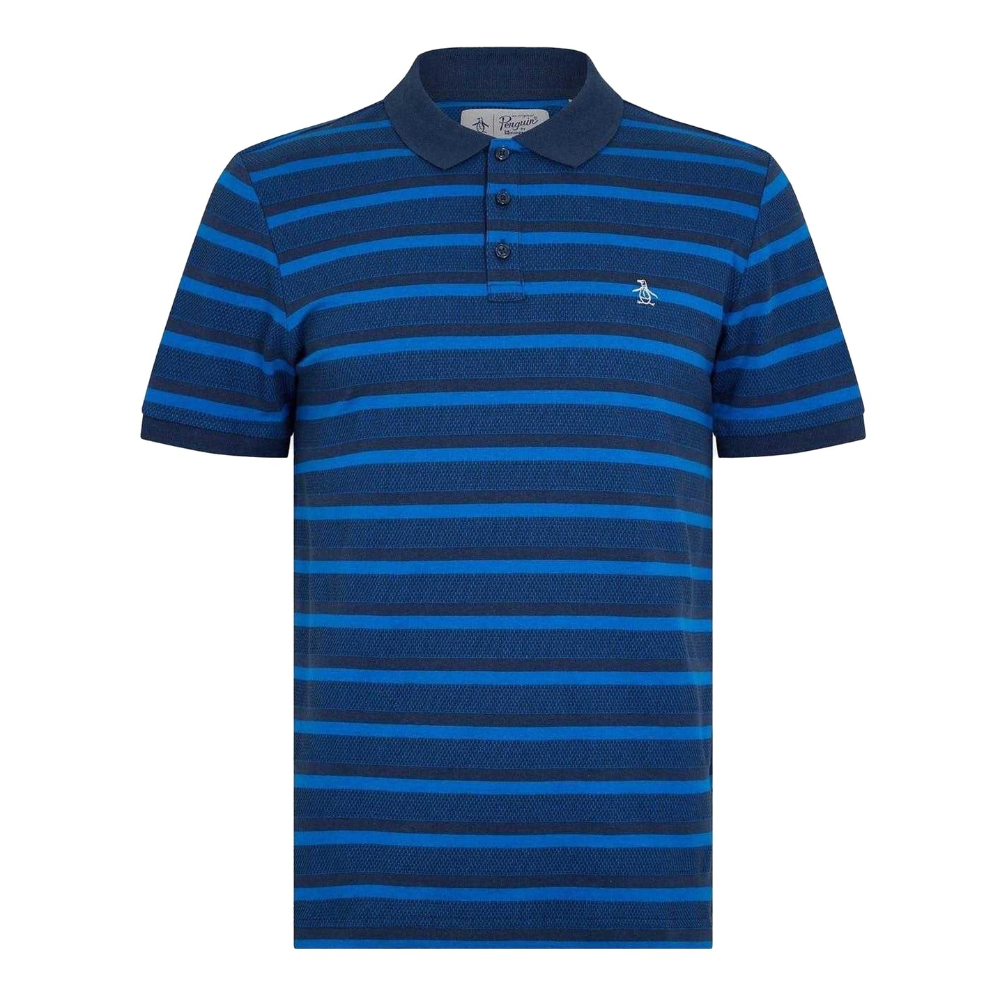 Yale Blue - Front - Original Penguin Mens Striped Polo Shirt