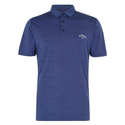 Peacoat - Front - Callaway Mens Herringbone Golf Polo Shirt