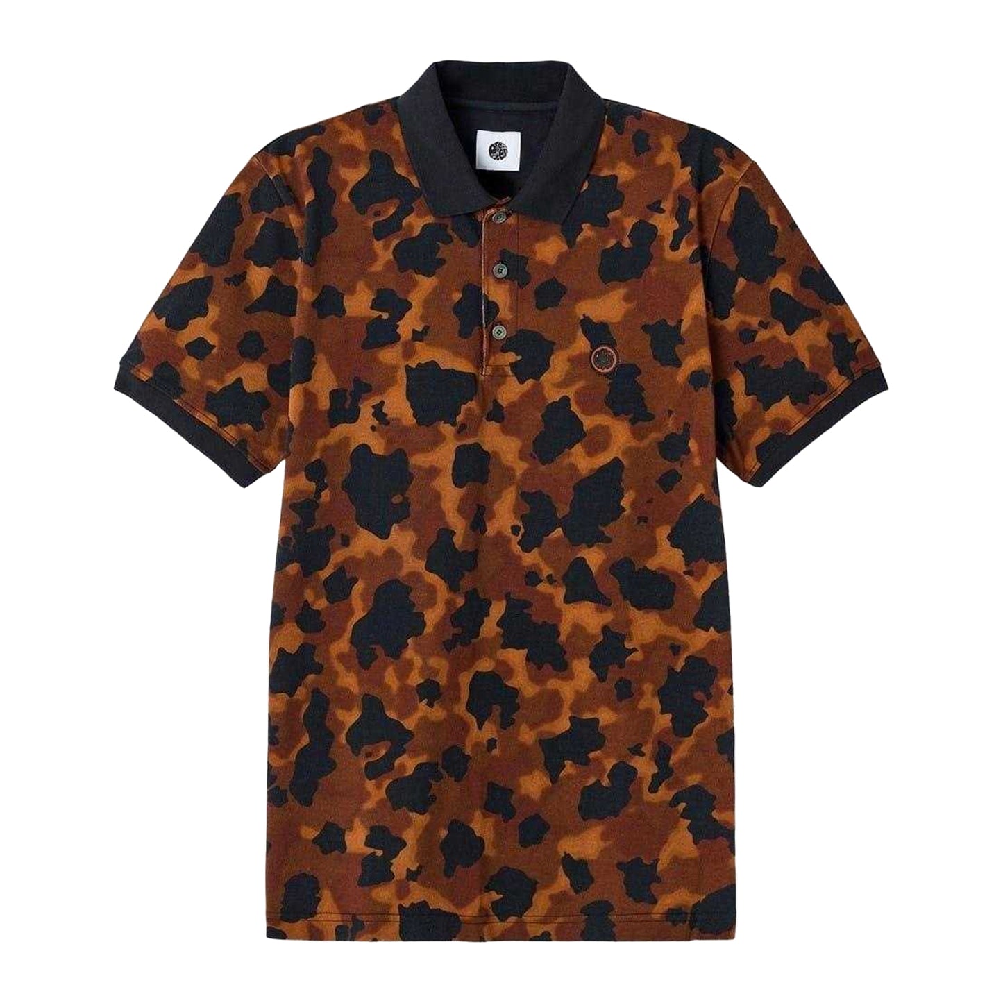 Brown - Front - Pretty Green Mens Camo Short-Sleeved Polo Shirt
