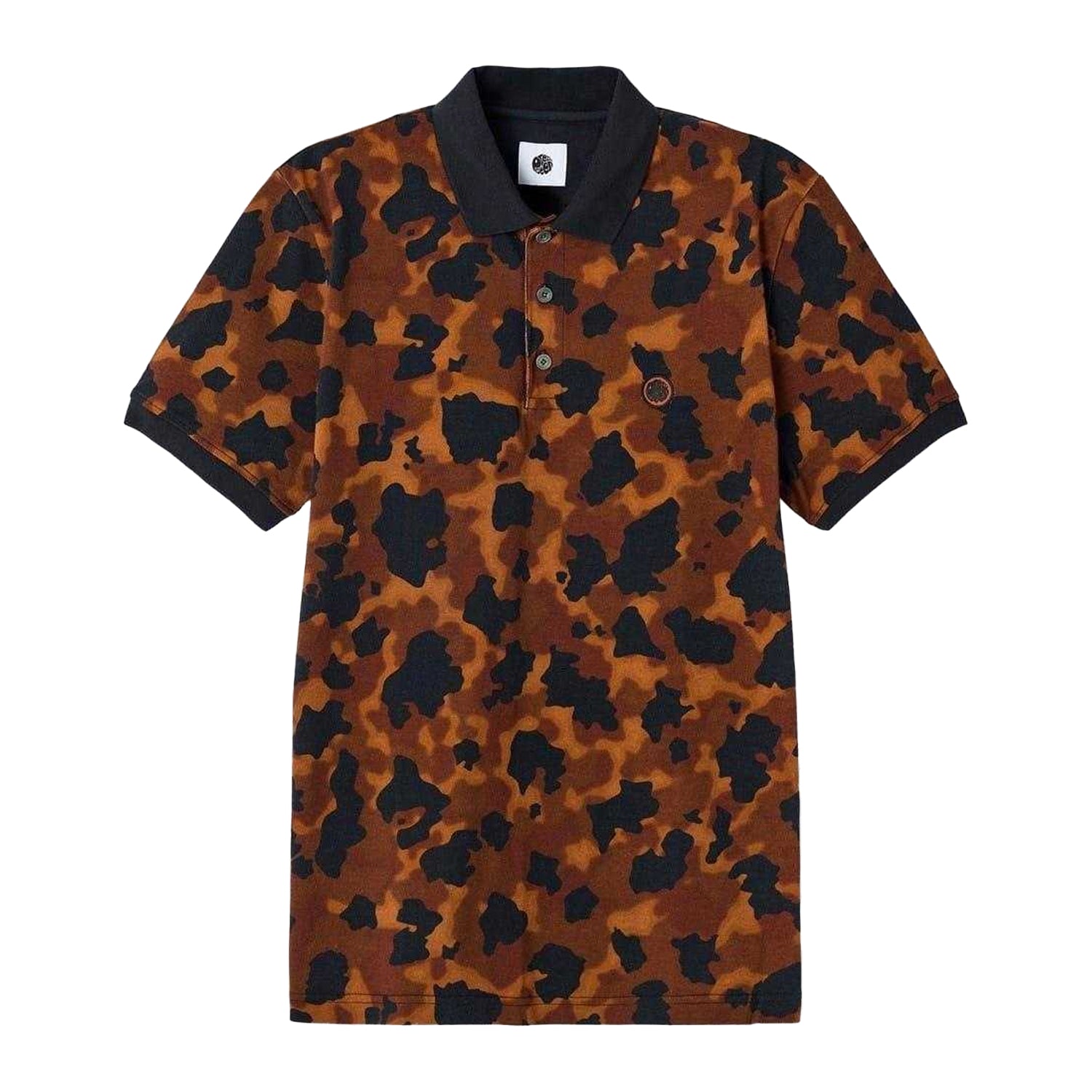 Brown - Front - Pretty Green Mens Camo Short-Sleeved Polo Shirt