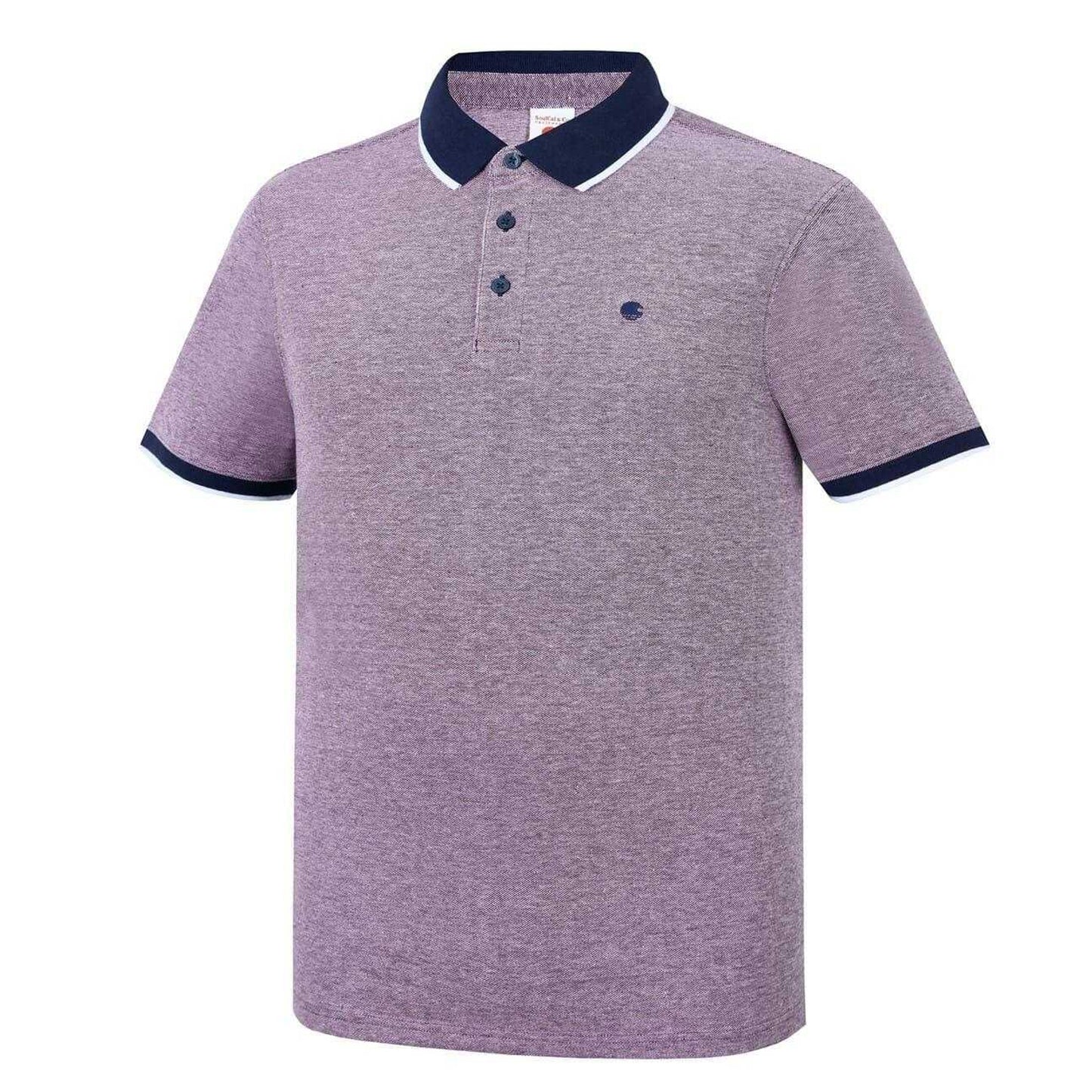Burgundy-White - Side - SoulCal Mens Cotton Pique Polo Shirt