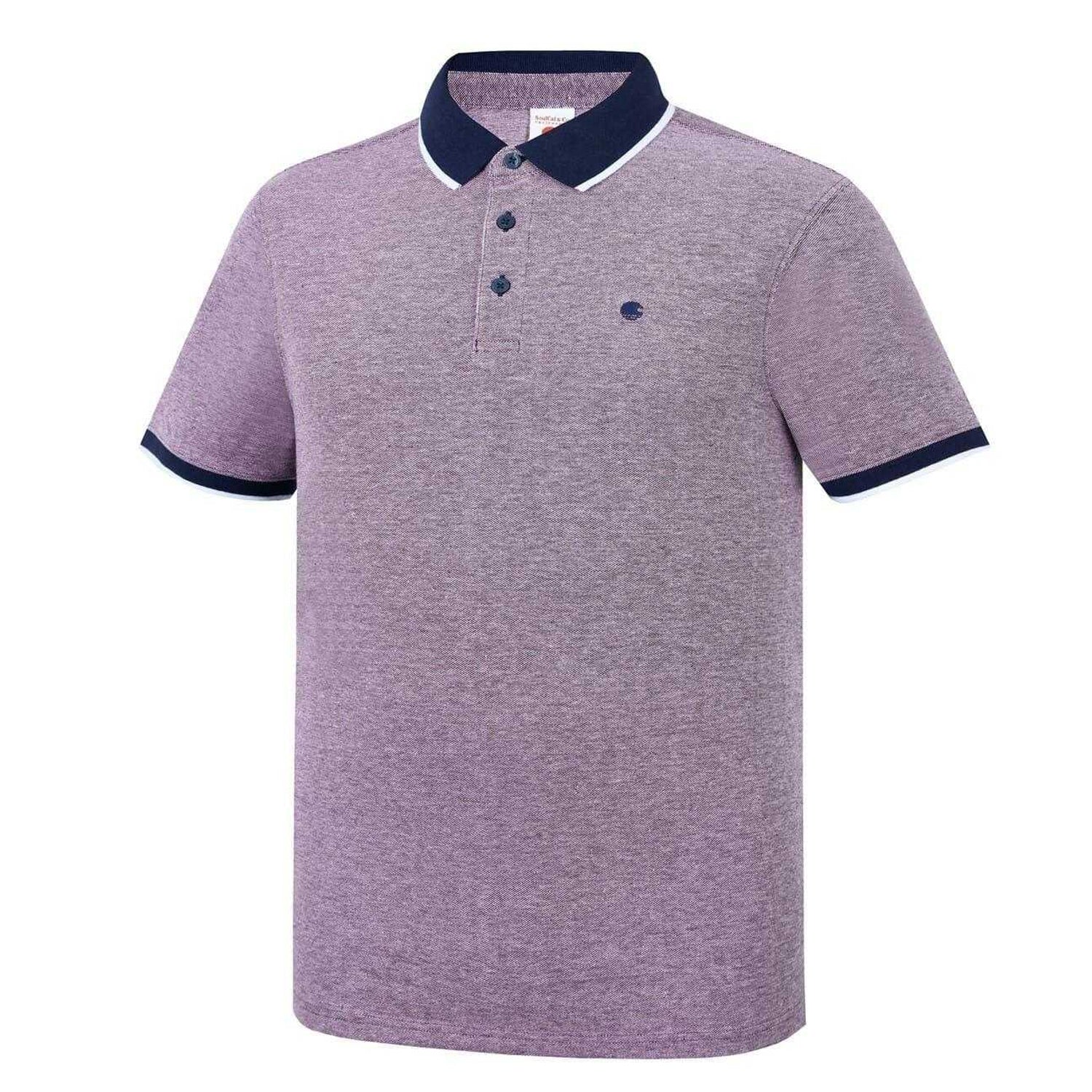 Burgundy-White - Side - SoulCal Mens Cotton Pique Polo Shirt