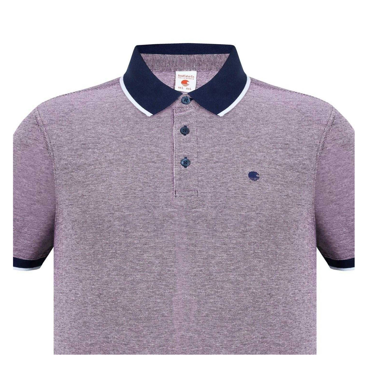 Burgundy-White - Lifestyle - SoulCal Mens Cotton Pique Polo Shirt