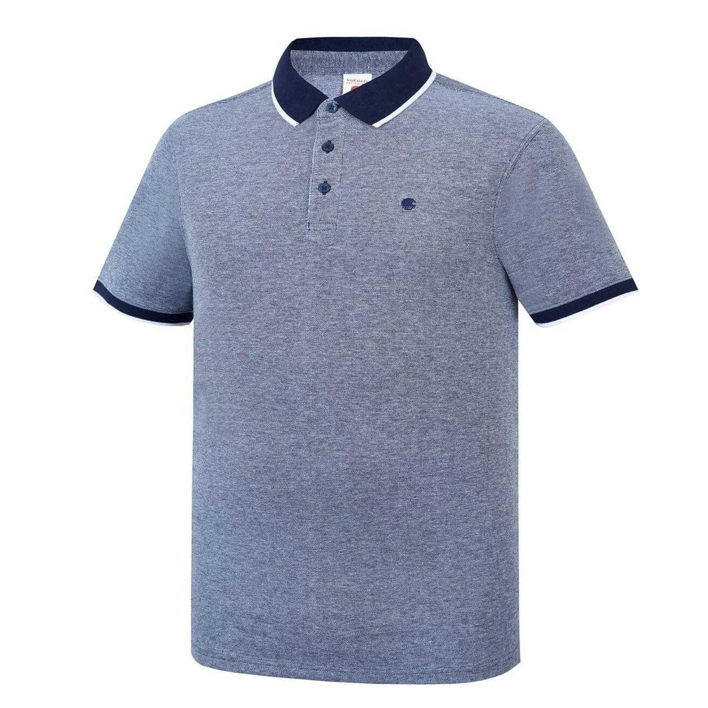 Navy-White - Side - SoulCal Mens Cotton Pique Polo Shirt