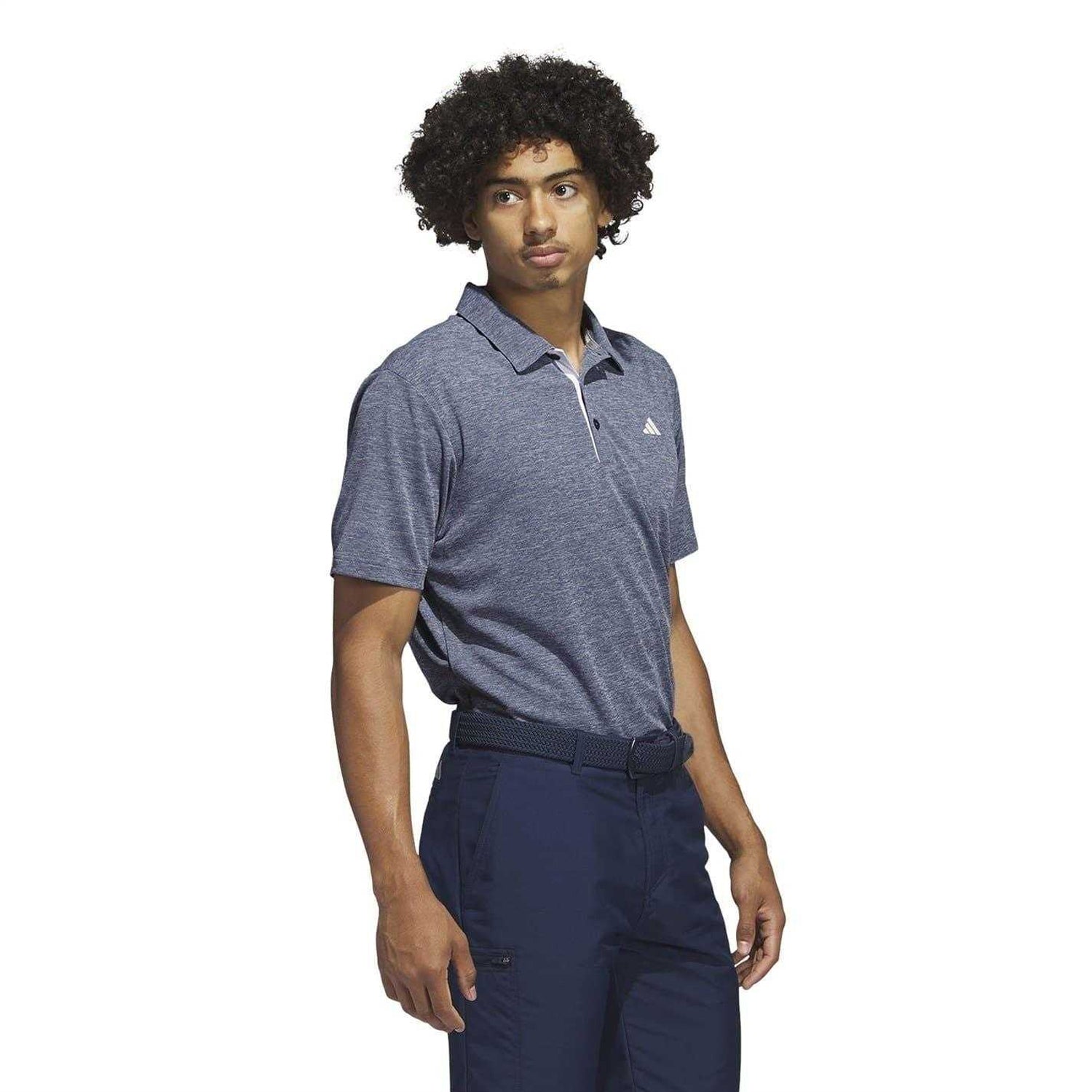 Light Navy - Lifestyle - Adidas Mens Heather Golf Polo Shirt