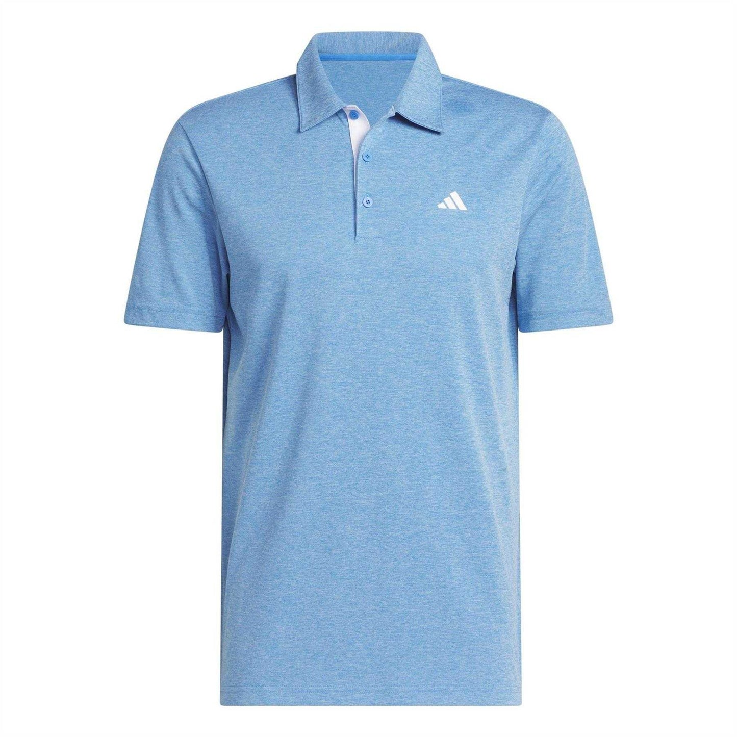 Lucid Blue - Front - Adidas Mens Heather Golf Polo Shirt