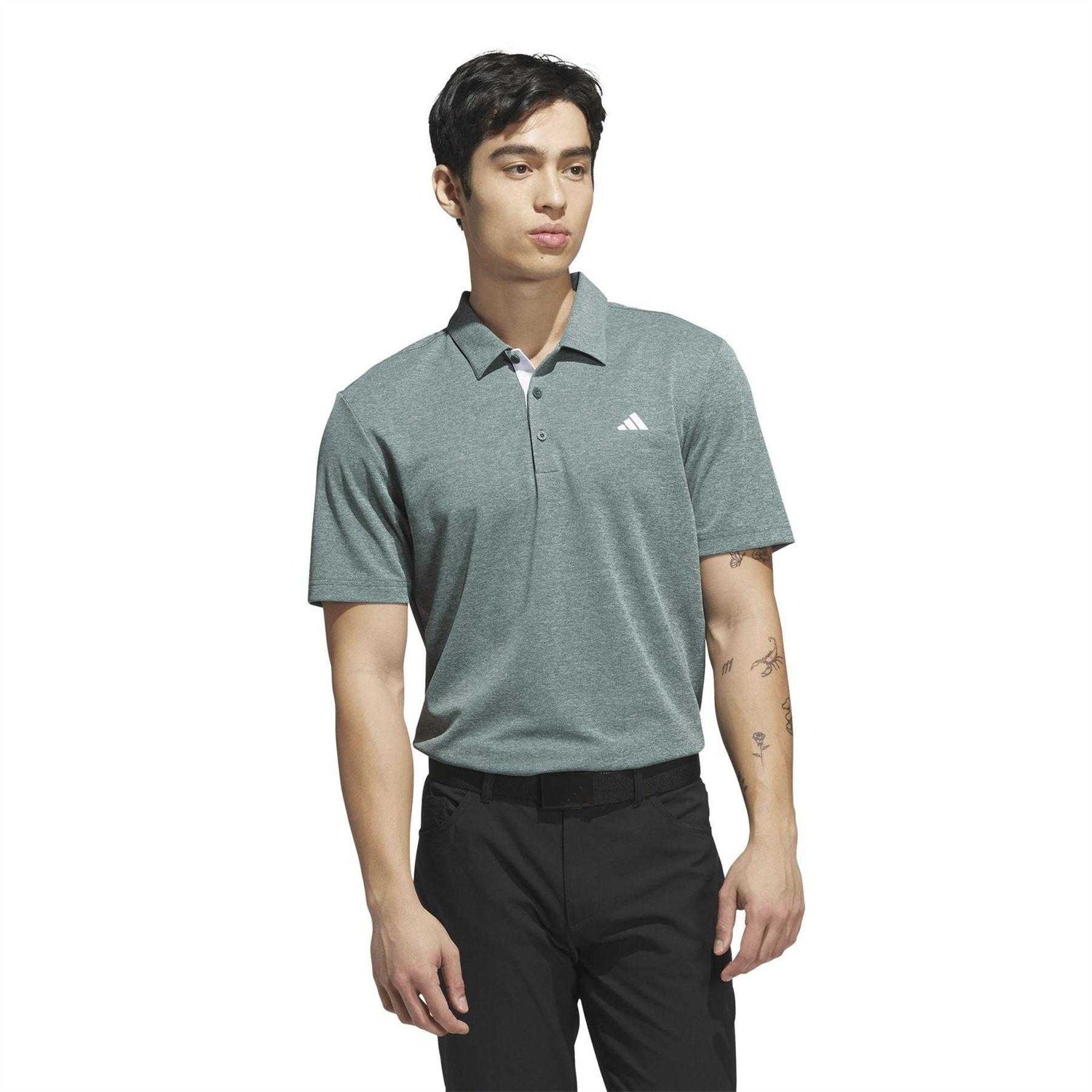 College Green - Side - Adidas Mens Heather Golf Polo Shirt
