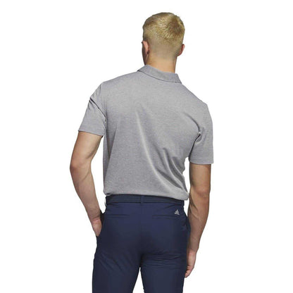 Grey - Back - Adidas Mens Heather Golf Polo Shirt
