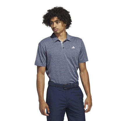 Light Navy - Side - Adidas Mens Heather Golf Polo Shirt