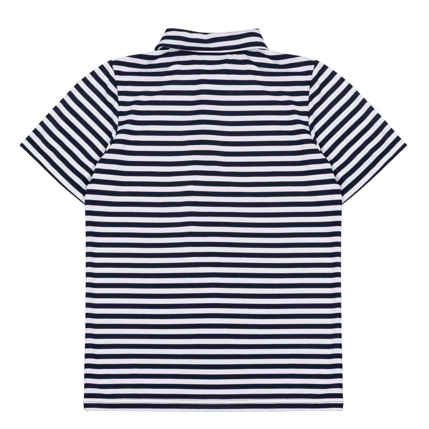 Navy - Back - Slazenger Childrens-Kids Horizontal Stripe Polo Shirt