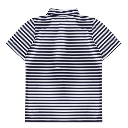 Navy - Back - Slazenger Childrens-Kids Horizontal Stripe Polo Shirt