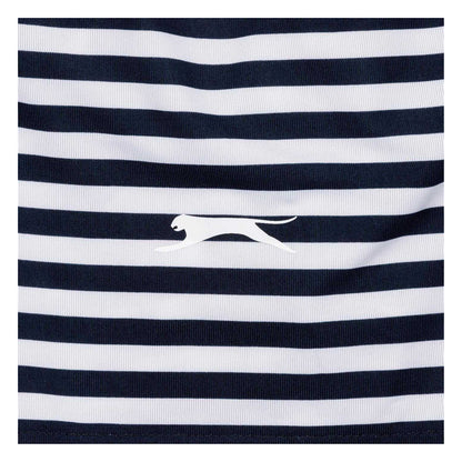 Navy - Side - Slazenger Childrens-Kids Horizontal Stripe Polo Shirt
