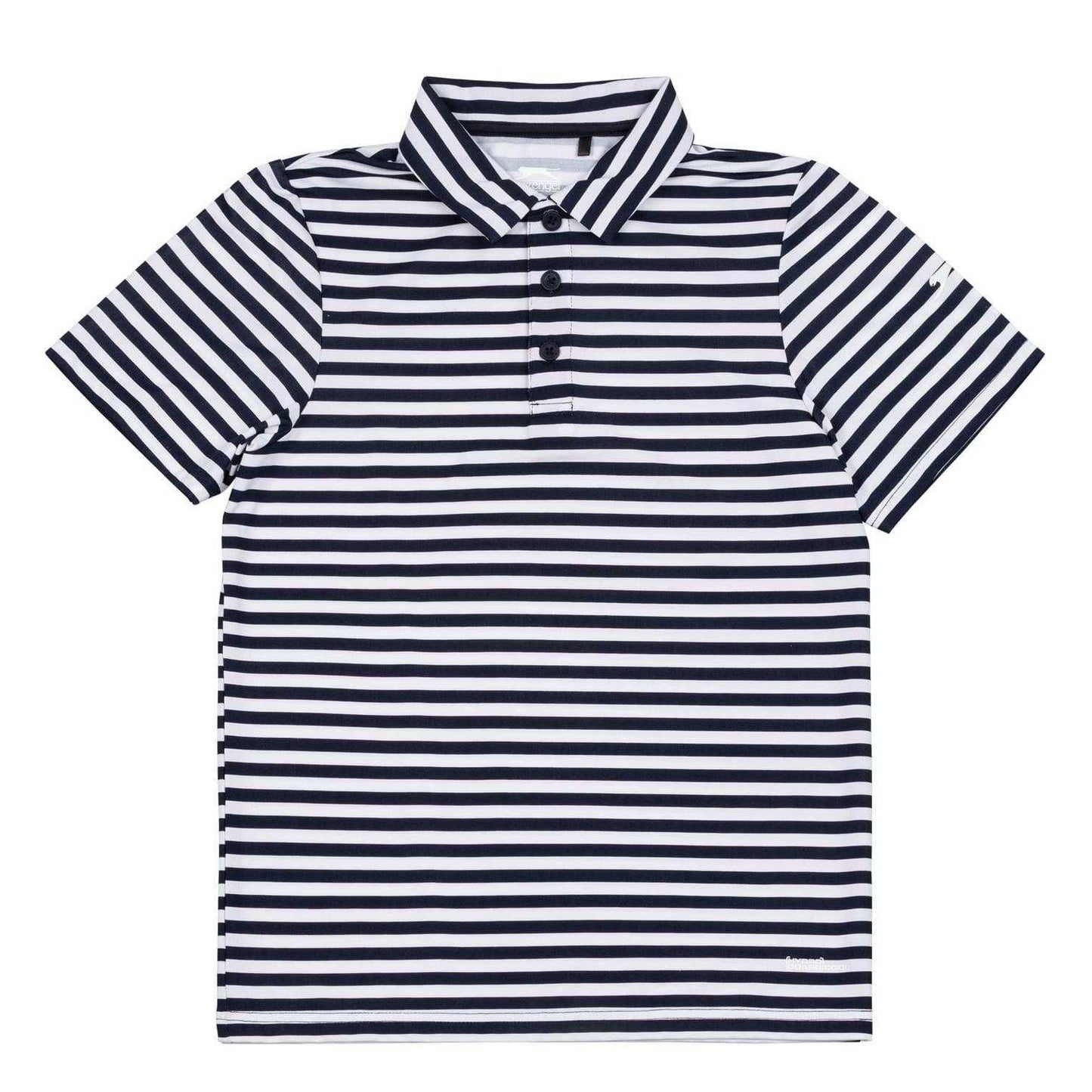 Navy - Front - Slazenger Childrens-Kids Horizontal Stripe Polo Shirt