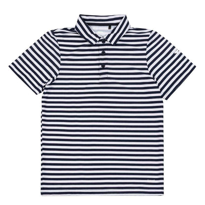 Navy - Front - Slazenger Childrens-Kids Horizontal Stripe Polo Shirt