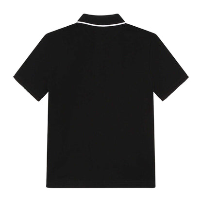 Black - Back - Boss Childrens-Kids Short-Sleeved Polo Shirt