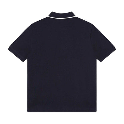 Navy - Back - Boss Childrens-Kids Short-Sleeved Polo Shirt