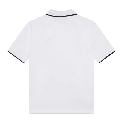 White - Back - Boss Childrens-Kids Short-Sleeved Polo Shirt
