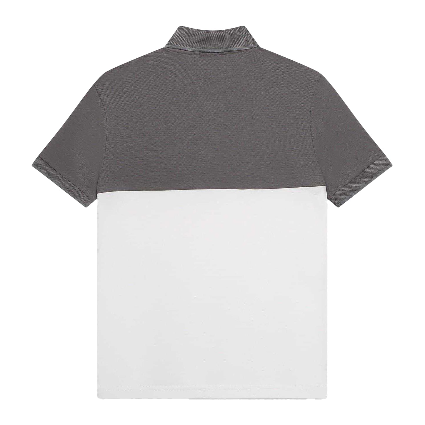 Medium Grey - Back - Boss Childrens-Kids Colour Block Short-Sleeved Polo Shirt