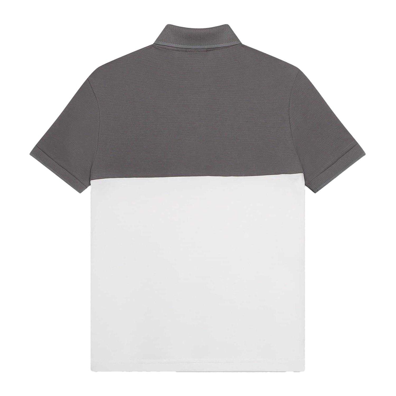 Medium Grey - Back - Boss Childrens-Kids Colour Block Short-Sleeved Polo Shirt